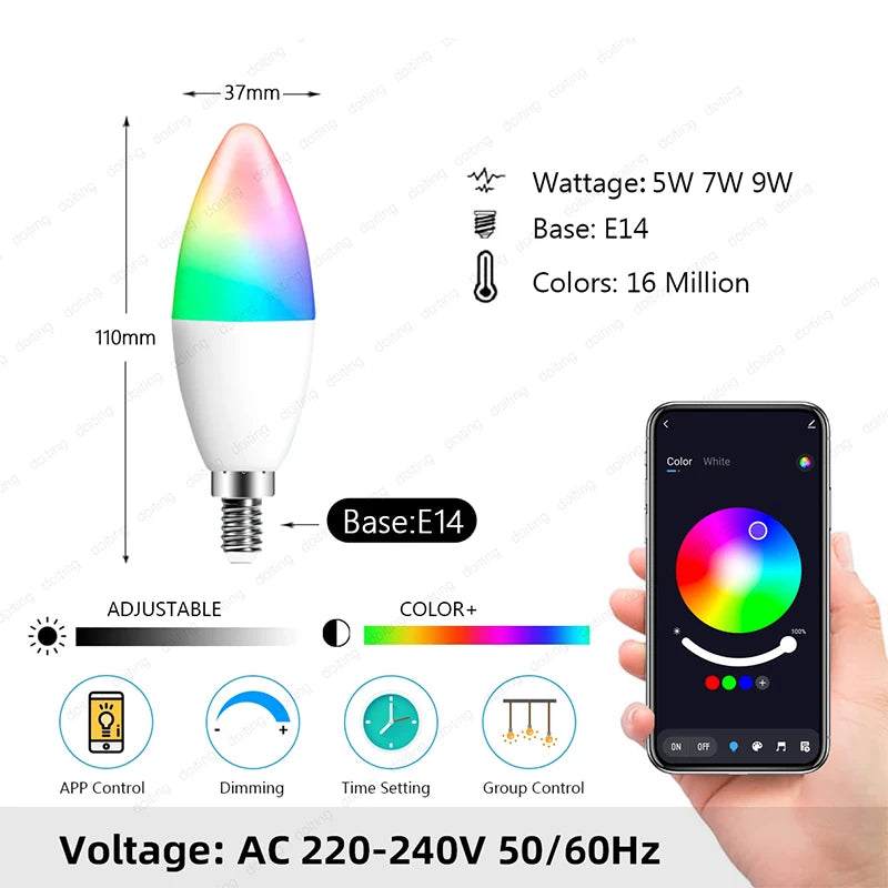 SmartScene Wi-Fi Smart Candle Bulb with App & Voice Control