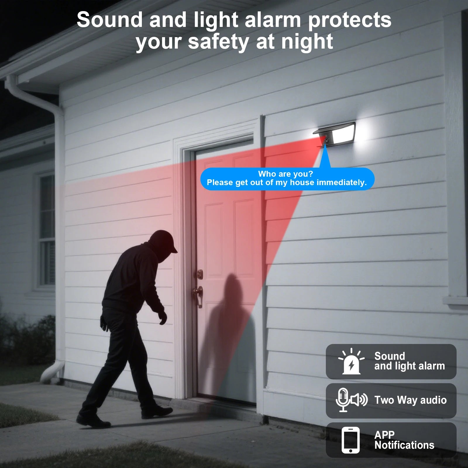 SmartScene - Solar Outdoor Light Security Camera – 3MP, Color Night Vision & Motion Detection