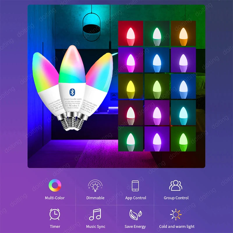 SmartScene Wi-Fi Smart Candle Bulb with App & Voice Control